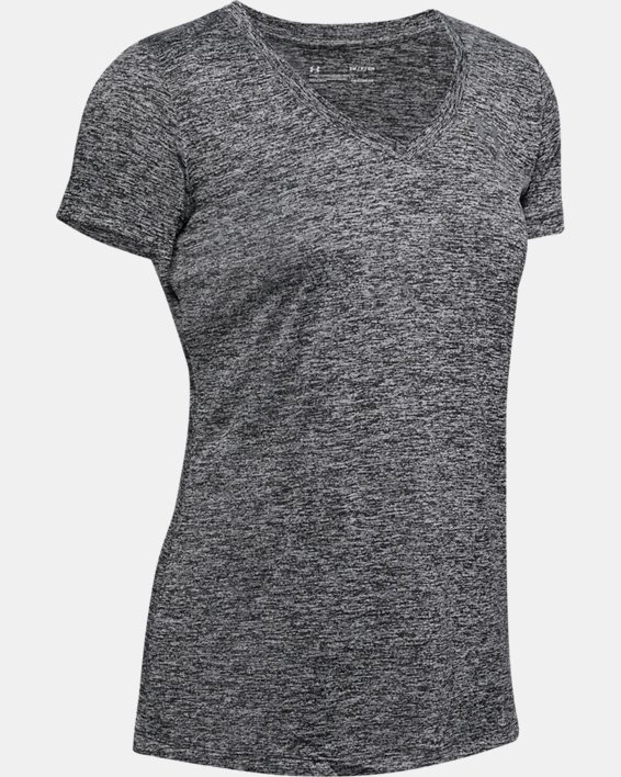 Under Armour Womens Tech Twist Graphic Back Wordmark Short-Sleeve V-Neck T-Shirt 